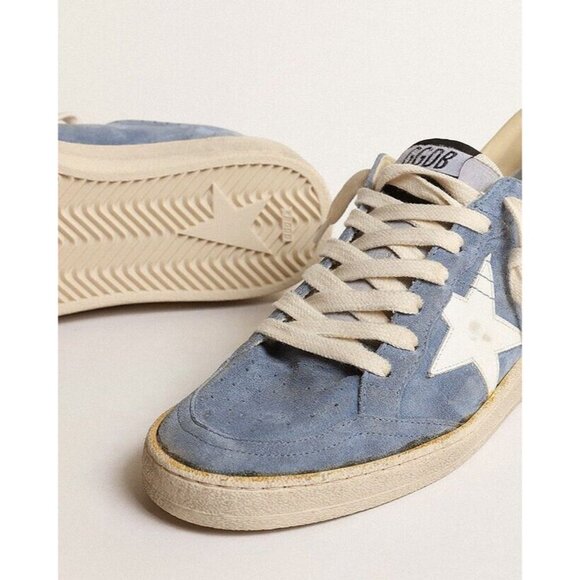Golden Goose Suede Blue and White Sneakers - Picture 12 of 16